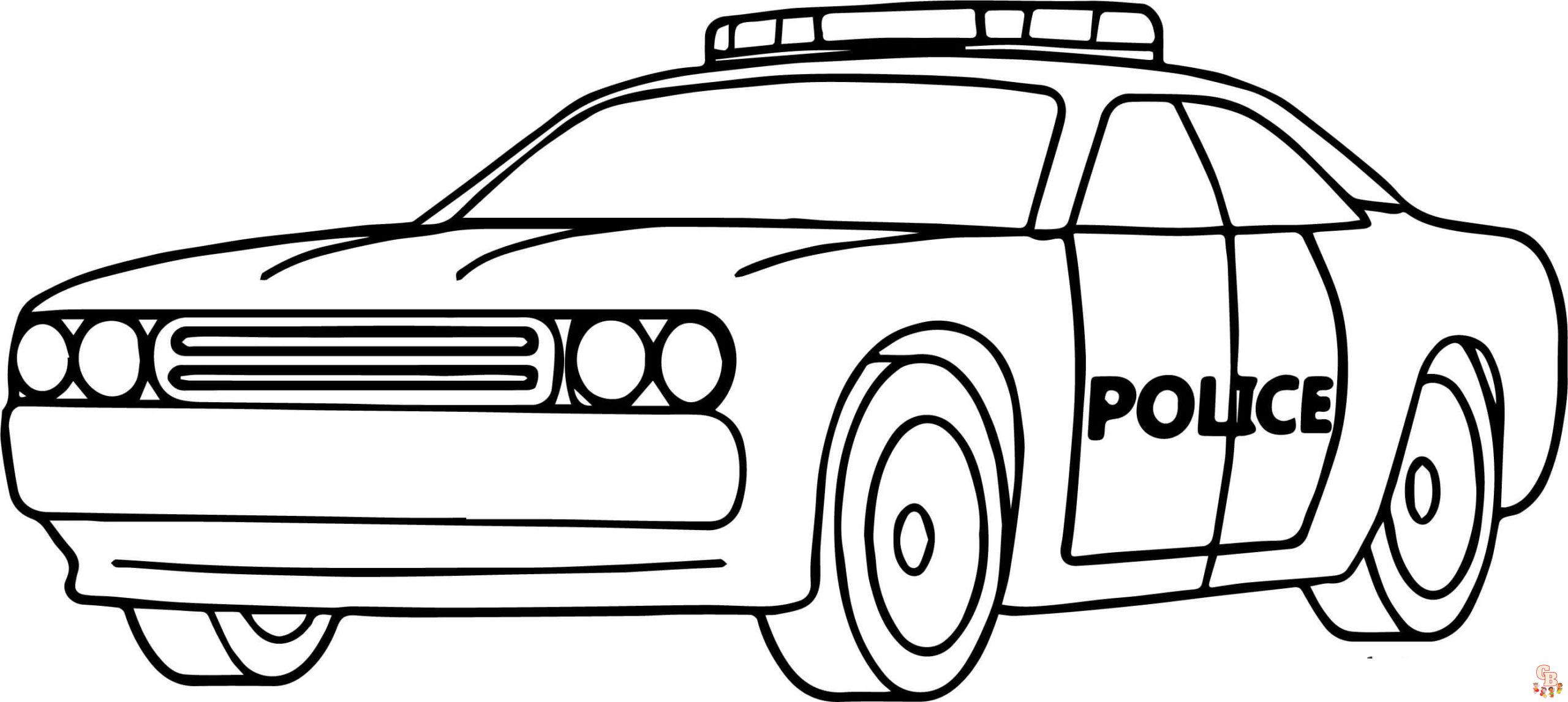 Get your kids excited with police car coloring pages