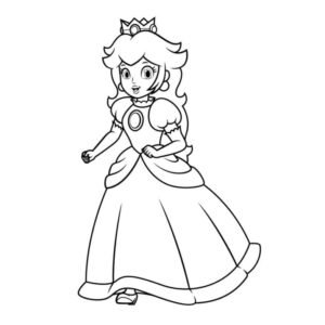 Princess peach coloring pages printable for free download