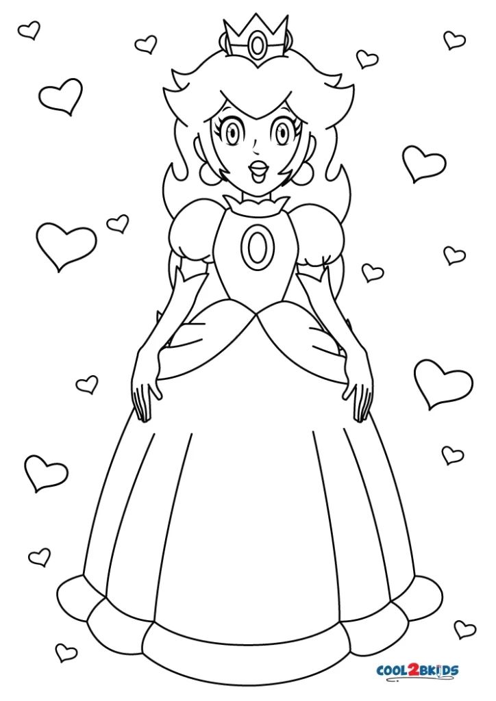 Printable princess peach coloring pages for kids princess peach party coloring pages princess peach