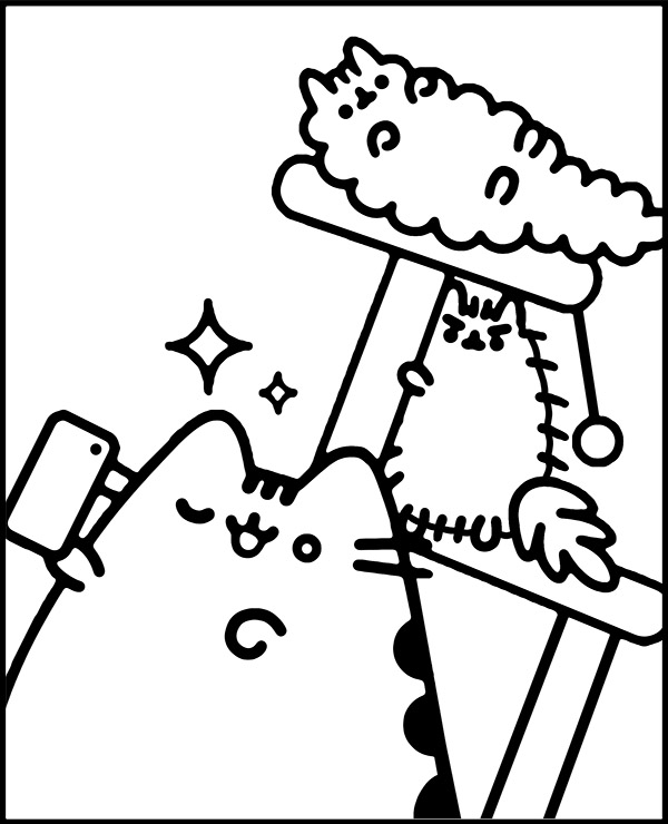 Pusheen stormy and pip coloring sheet