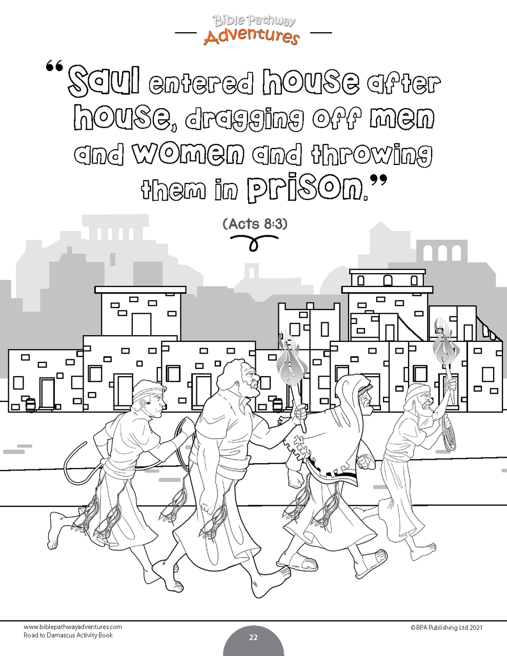 Road to damascus activity book kids ages