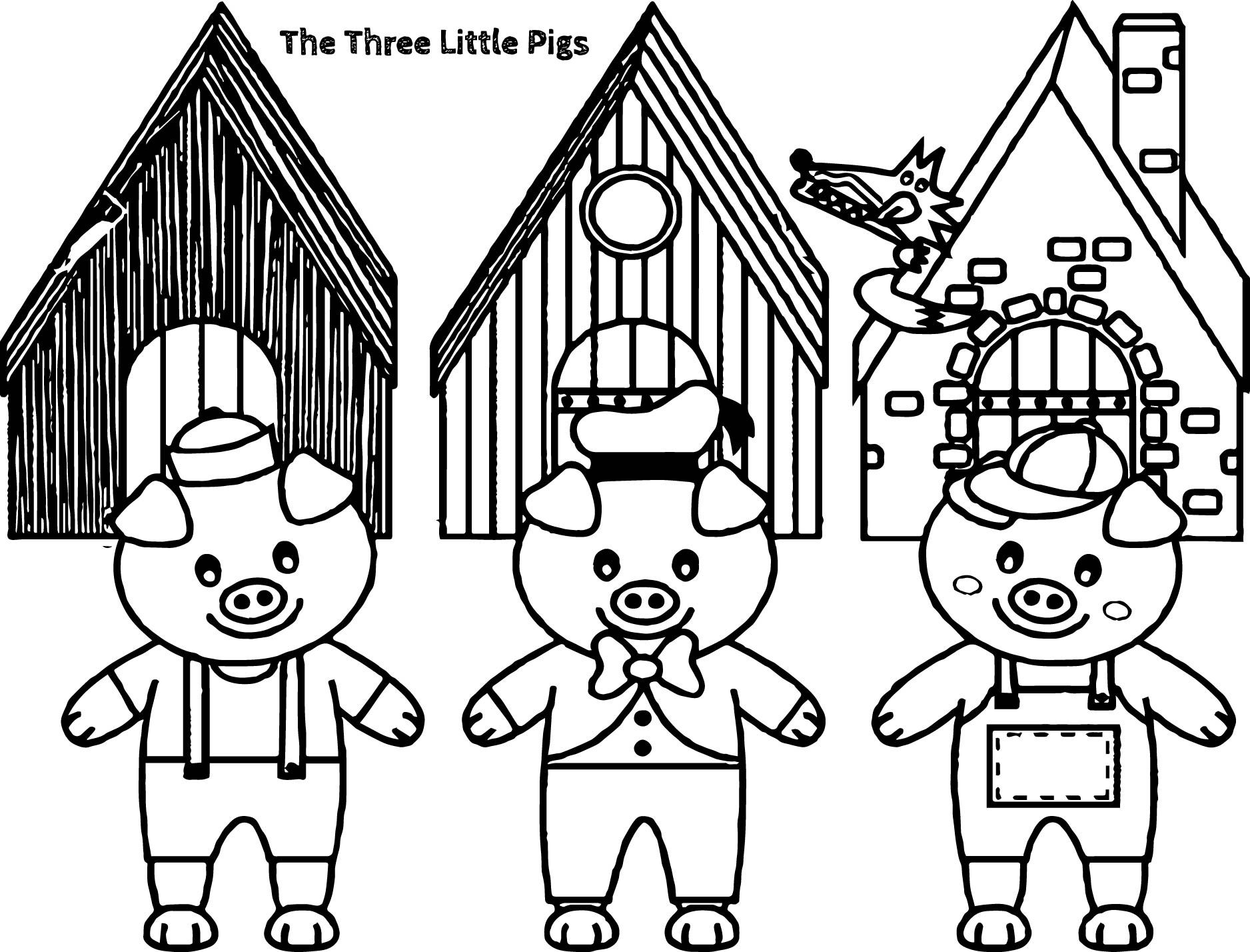 Awesome three little pigs and the big bad wolf children story coloring page os tres porquinhos desenho pãginas para colorir peppa pig para colorir