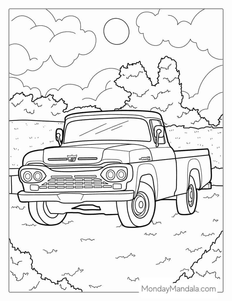 Car coloring pages free pdf printables
