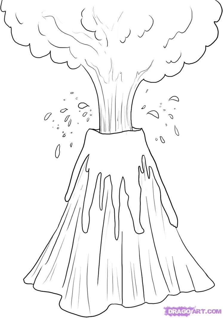 Free printable volcano coloring pages for kids volcanes volcan dibujo hojas para colorear