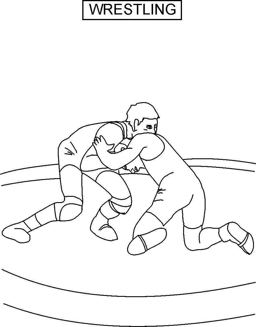 Wrestling coloring printable page for kids