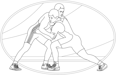 Wrestling coloring page free printable coloring pages