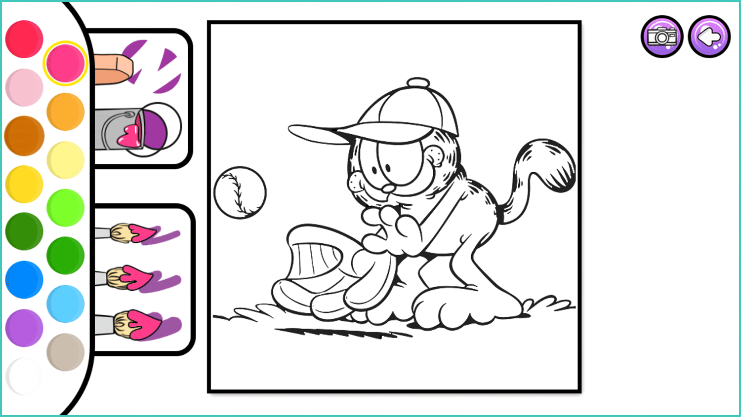 Ðï play garfield color book game free online coloring painting video game for kids