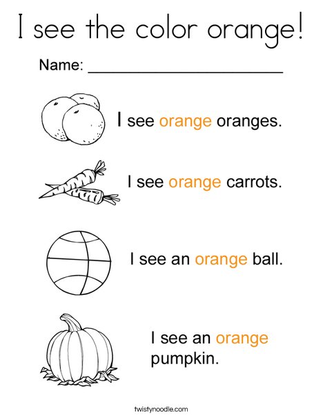 I see the color orange coloring page