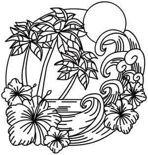 Palm trees coloring pages tree coloring page paper embroidery