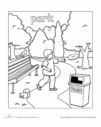 Park coloring page education preschool coloring pages coloring pages abc coloring pages