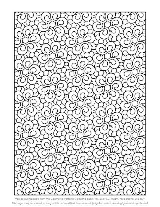 Free abstract geometric pattern printable colouring page lj knight art