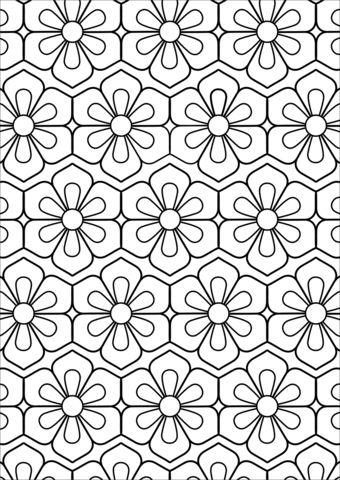 Flower pattern coloring page free printable coloring pages geometric coloring pages pattern coloring pages abstract coloring pages