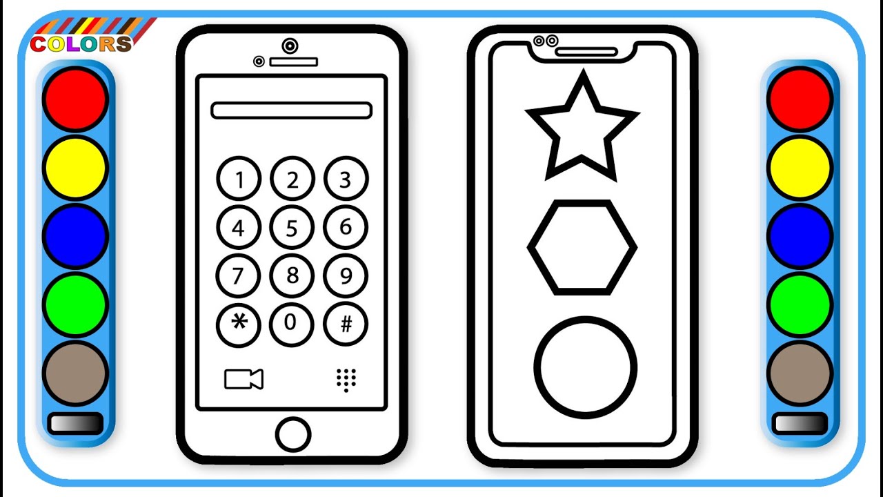 Mobile phone coloring pages for kids telepon genggam halaman mewarnai akn kids house