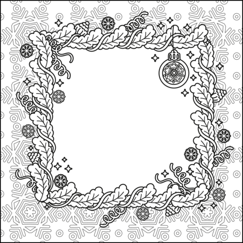Christmas frame coloring page free printable coloring pages