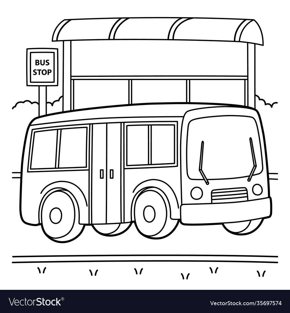 Bus coloring page royalty free vector image