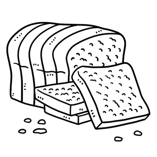 Premium vector ramadan slice loaf bread isolated coloring page