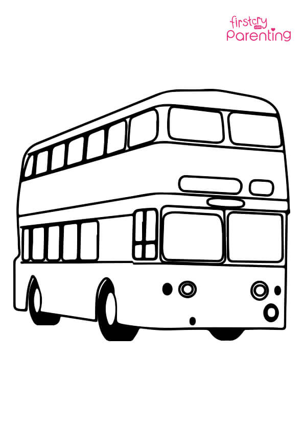 London red bus coloring page for kids