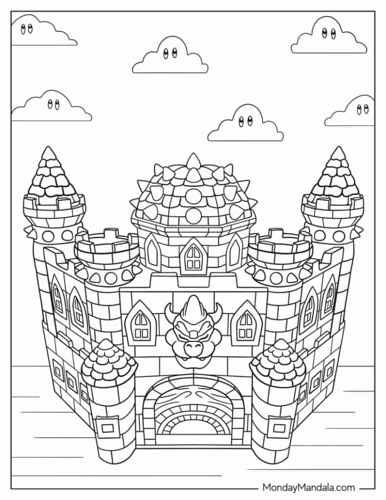 Bowser coloring pages free pdf printables