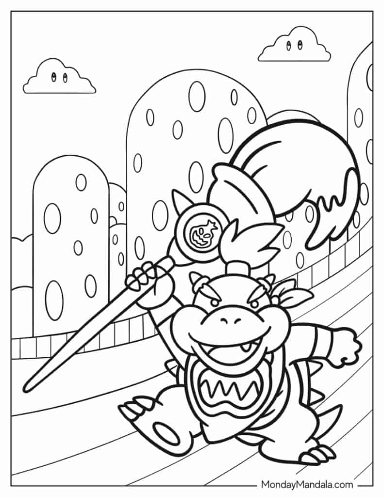 Bowser coloring pages free pdf printables