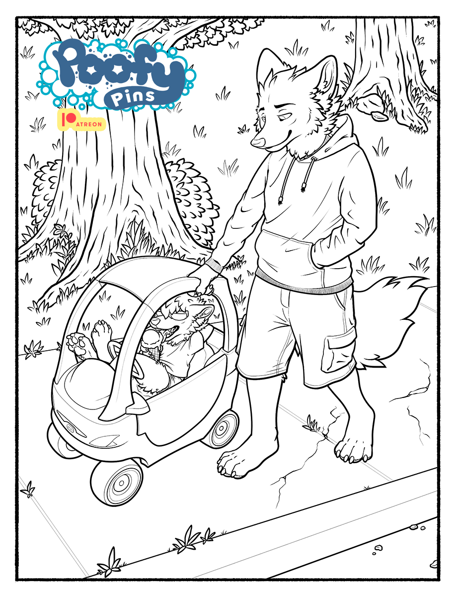 Poofy pins coloring page