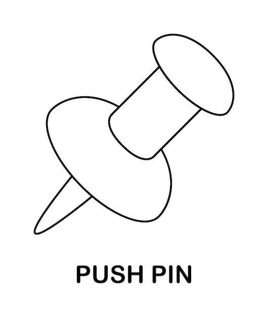 Premium vector coloring page with push pin for kids