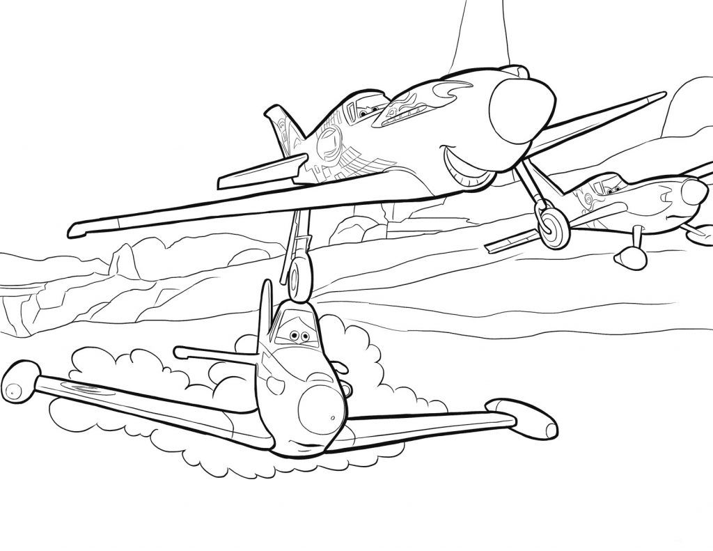 Planes coloring pages