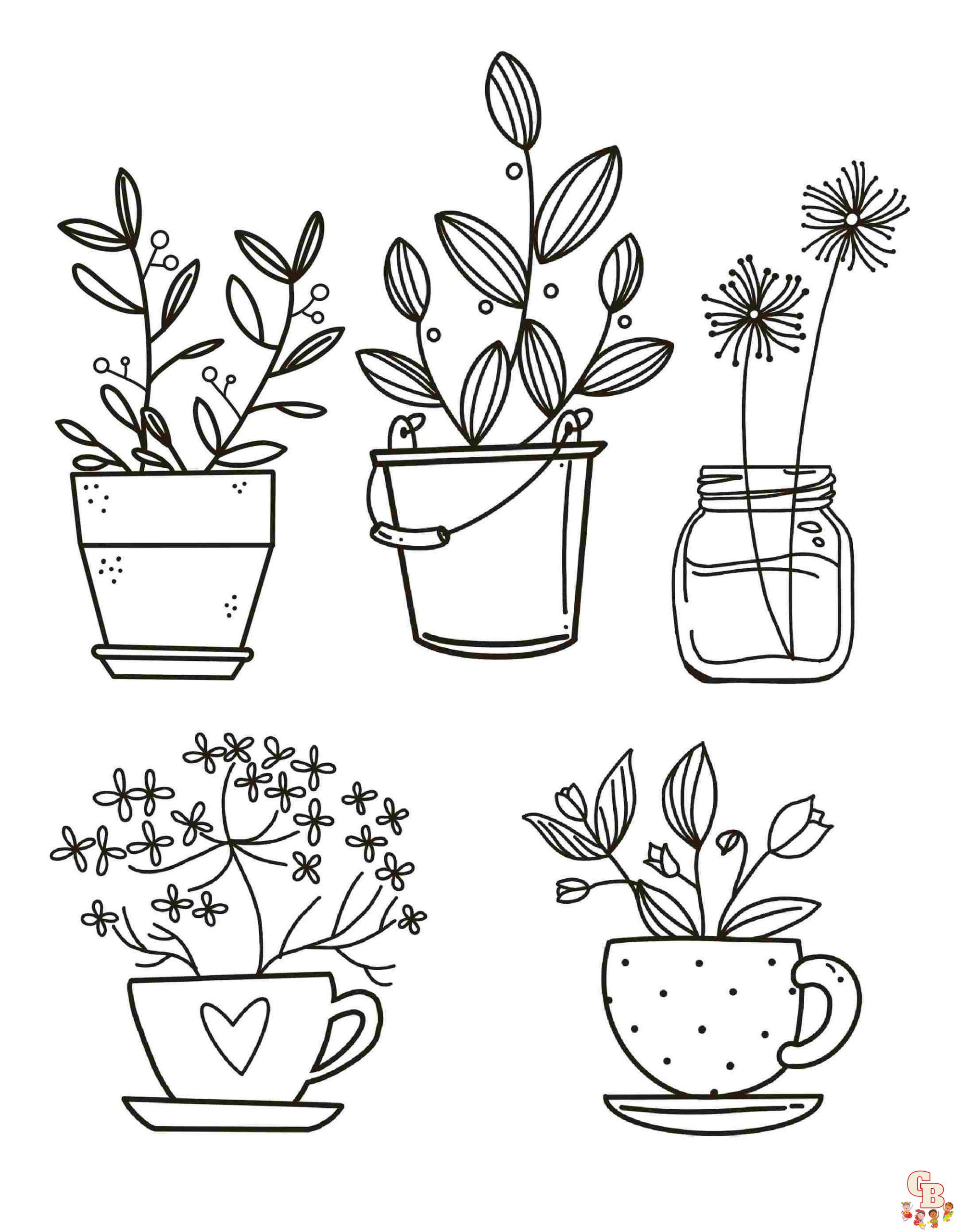 Printable plant coloring pages free for kids and adults