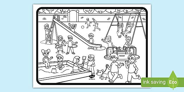 Busy playground colouring challenge teacher made
