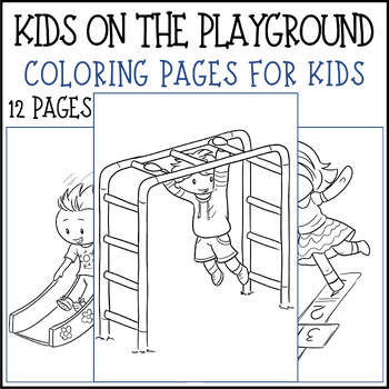 Kids on the playground coloring pages for kids morning work tpt