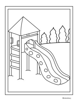 Playground coloring pages by katie mary tpt