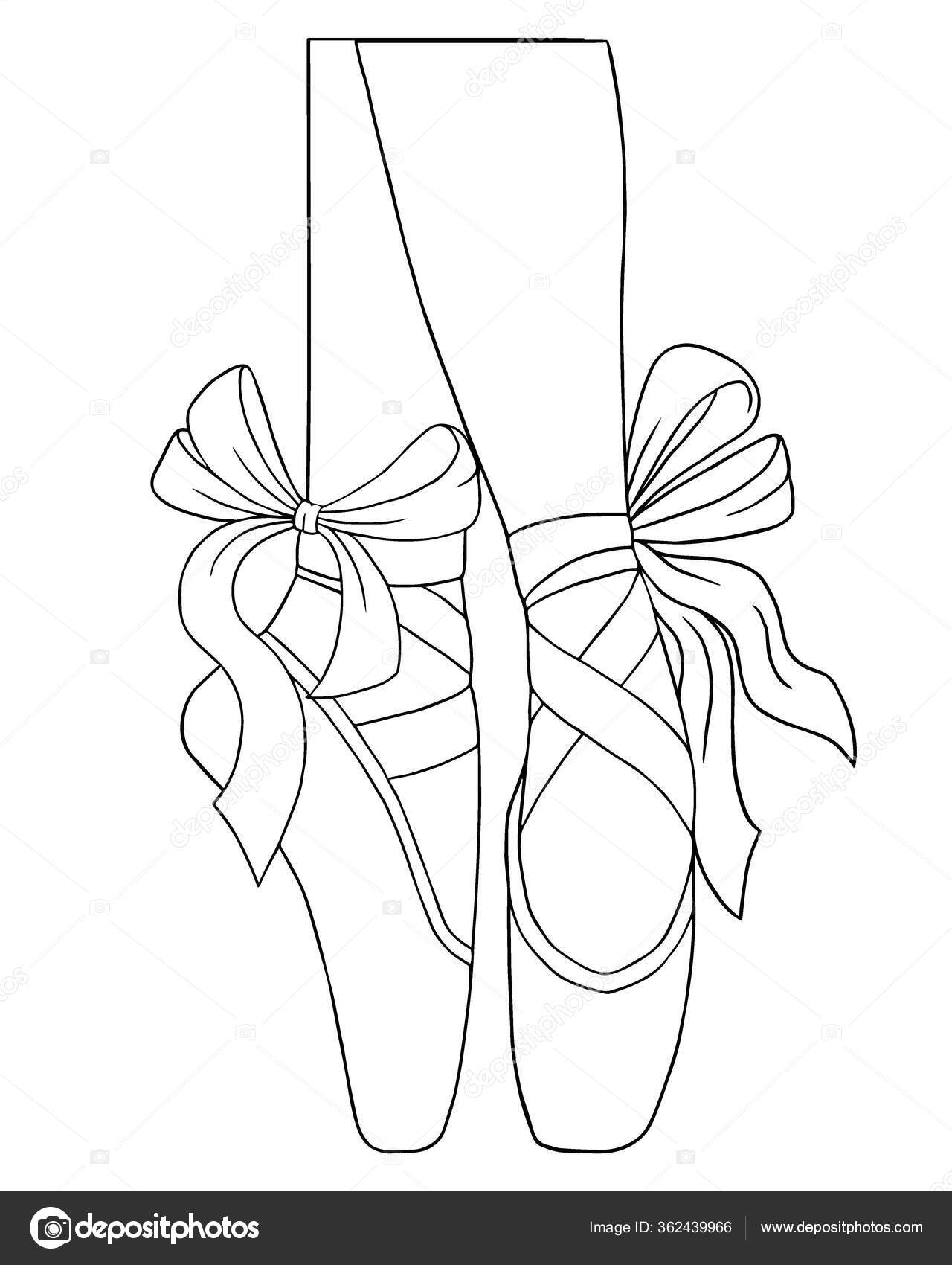 Vector coloring book adults legs ballerina pointe shoes stock vector by natasha