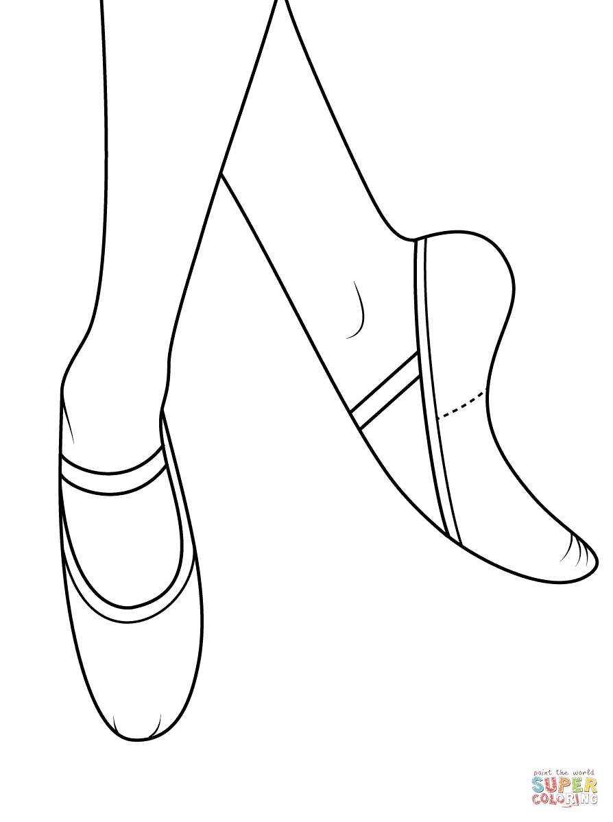 Ballet shoes coloring page free printable coloring pages