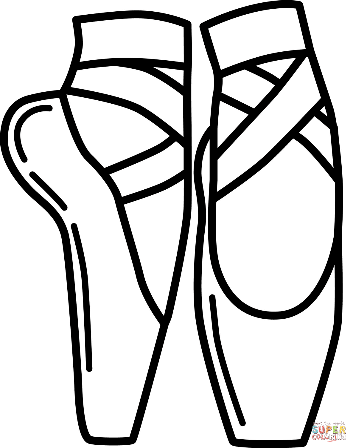 Pointe shoes coloring page free printable coloring pages