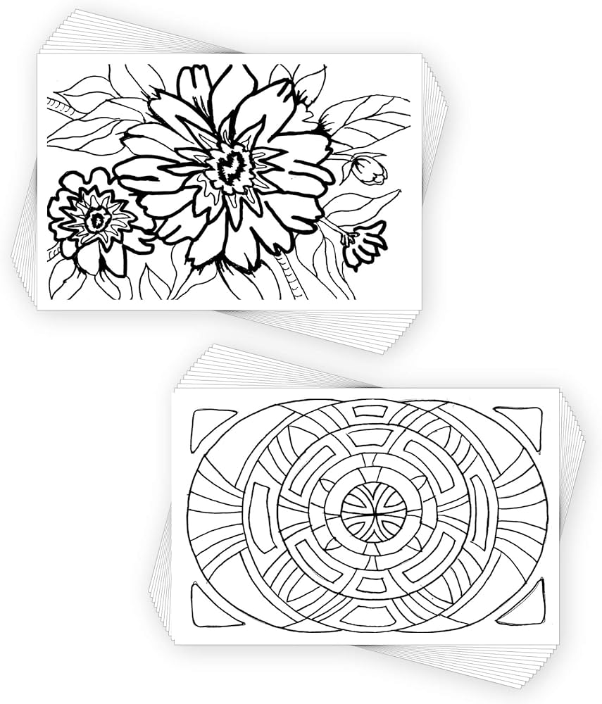 Colorpockit x postcard coloring book card decks with round round and floral fun refills plete portable coloring kit contains two
