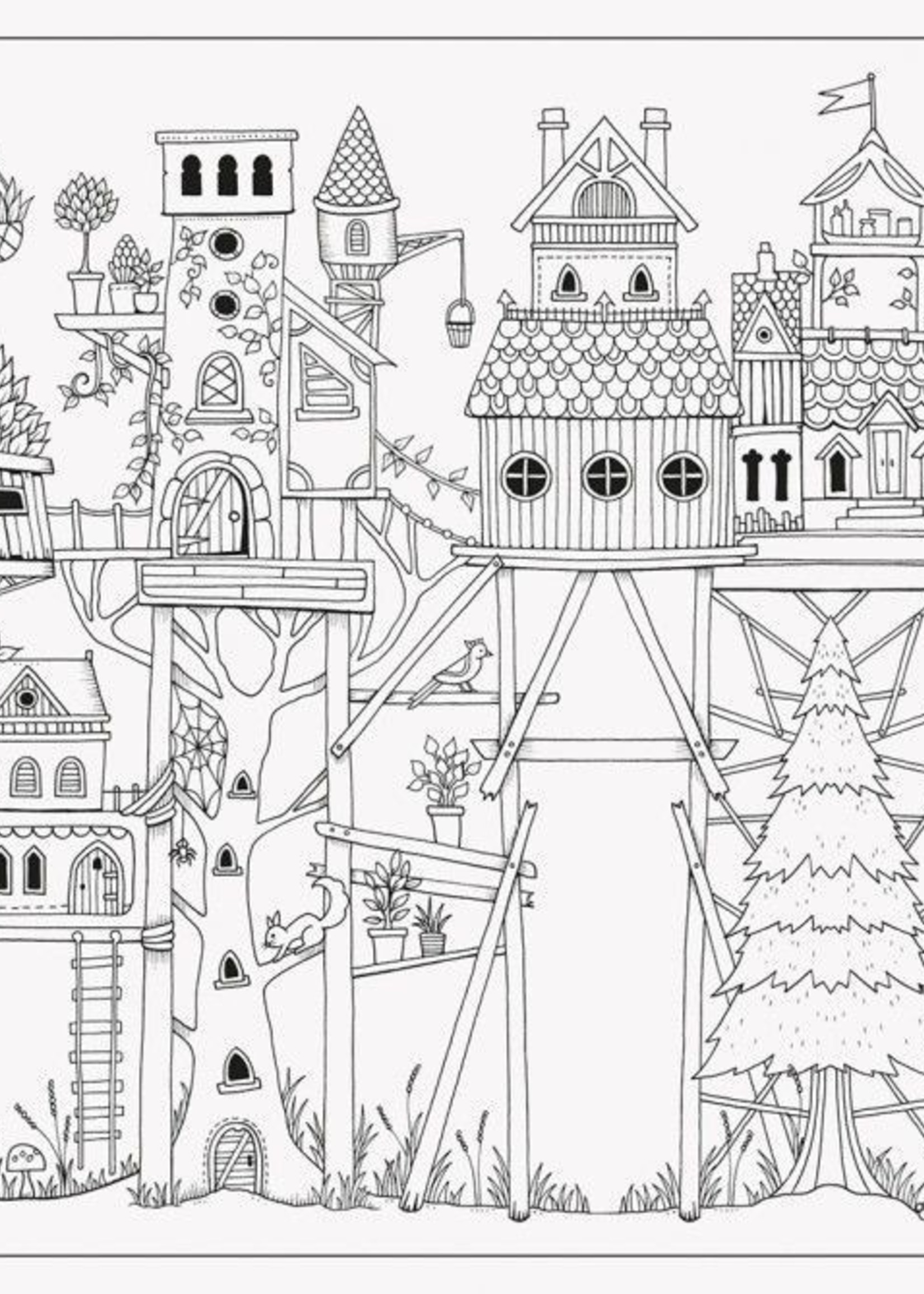 Enchanted forest coloring postcards pc