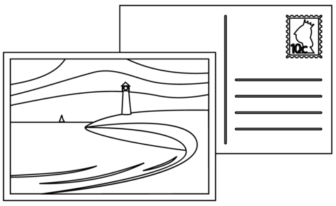 Postcard coloring page free printable coloring pages