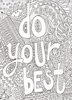Motivational poster coloring poster excellence do your best work coloring pages inspirational quote coloring pages coloring book pages