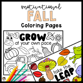 Fall coloring pages for social emotional learning inspirational quote posters