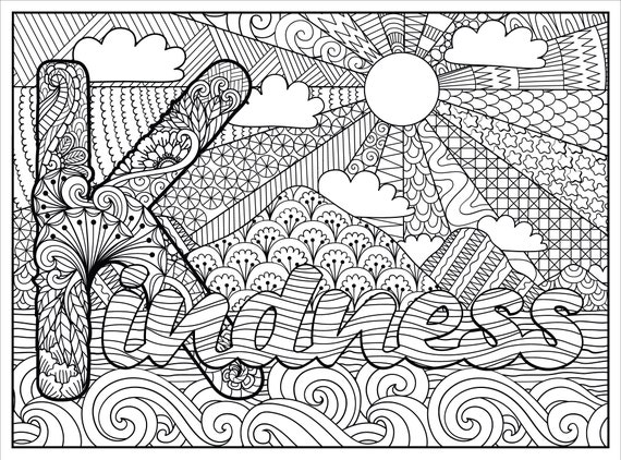 Kindness coloring poster huge coloring poster landscape coloring poster kindness
