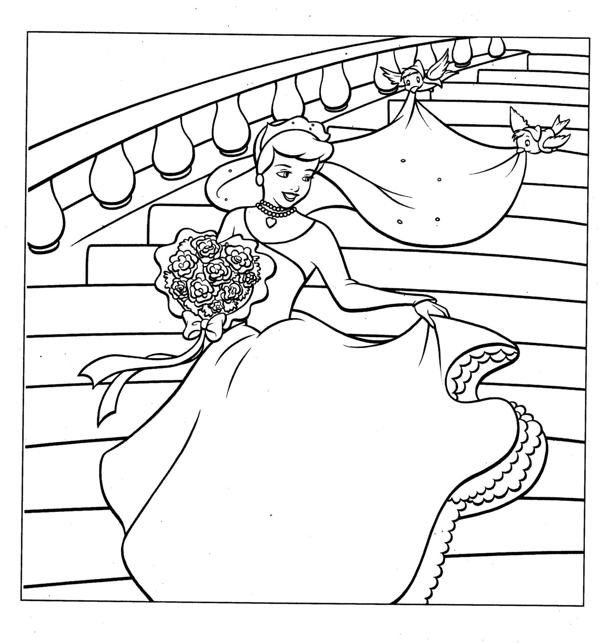 Free printable cinderella coloring pages for kids