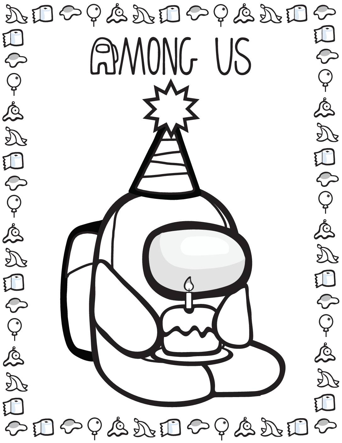 Coloring page among us