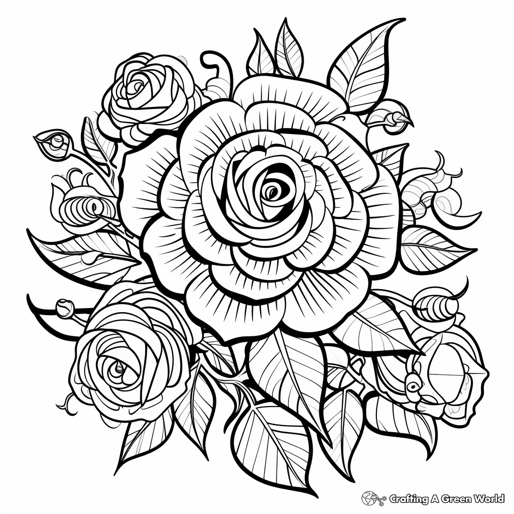 Hard of flowers coloring pages