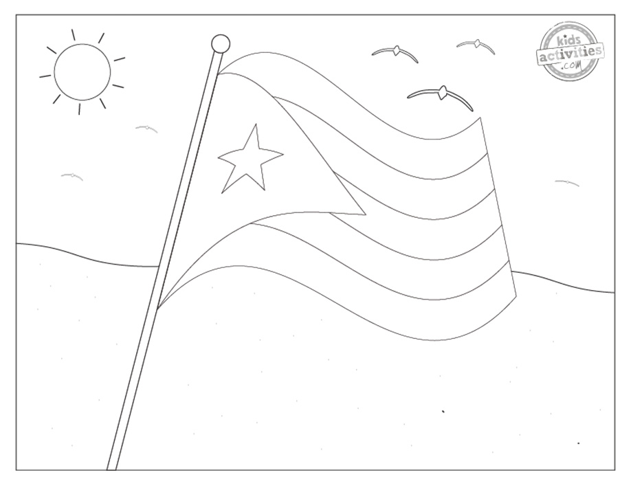 Patriotic puerto rico flag coloring pages kids activities blog
