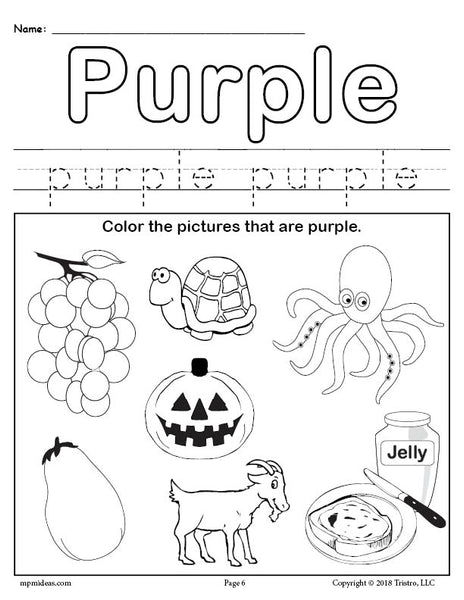 Color purple worksheet â
