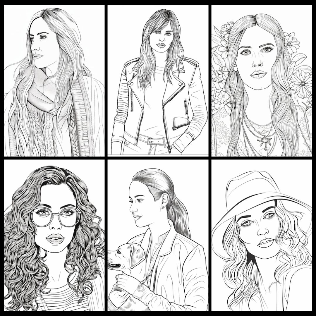 Realistic girl coloring pages pdf download