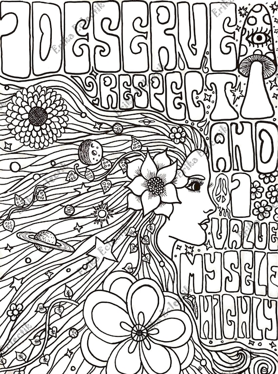 I deserve respect coloring book page mantras and affirmations uplifting activity merakimoondoodlez