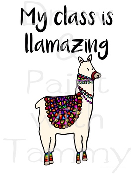 My class is llamazing poster printable coloring page bookmarks to color