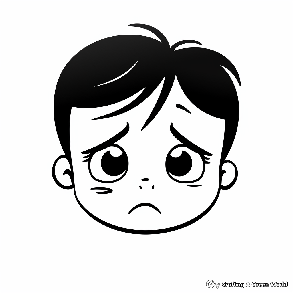 Sad face coloring pages