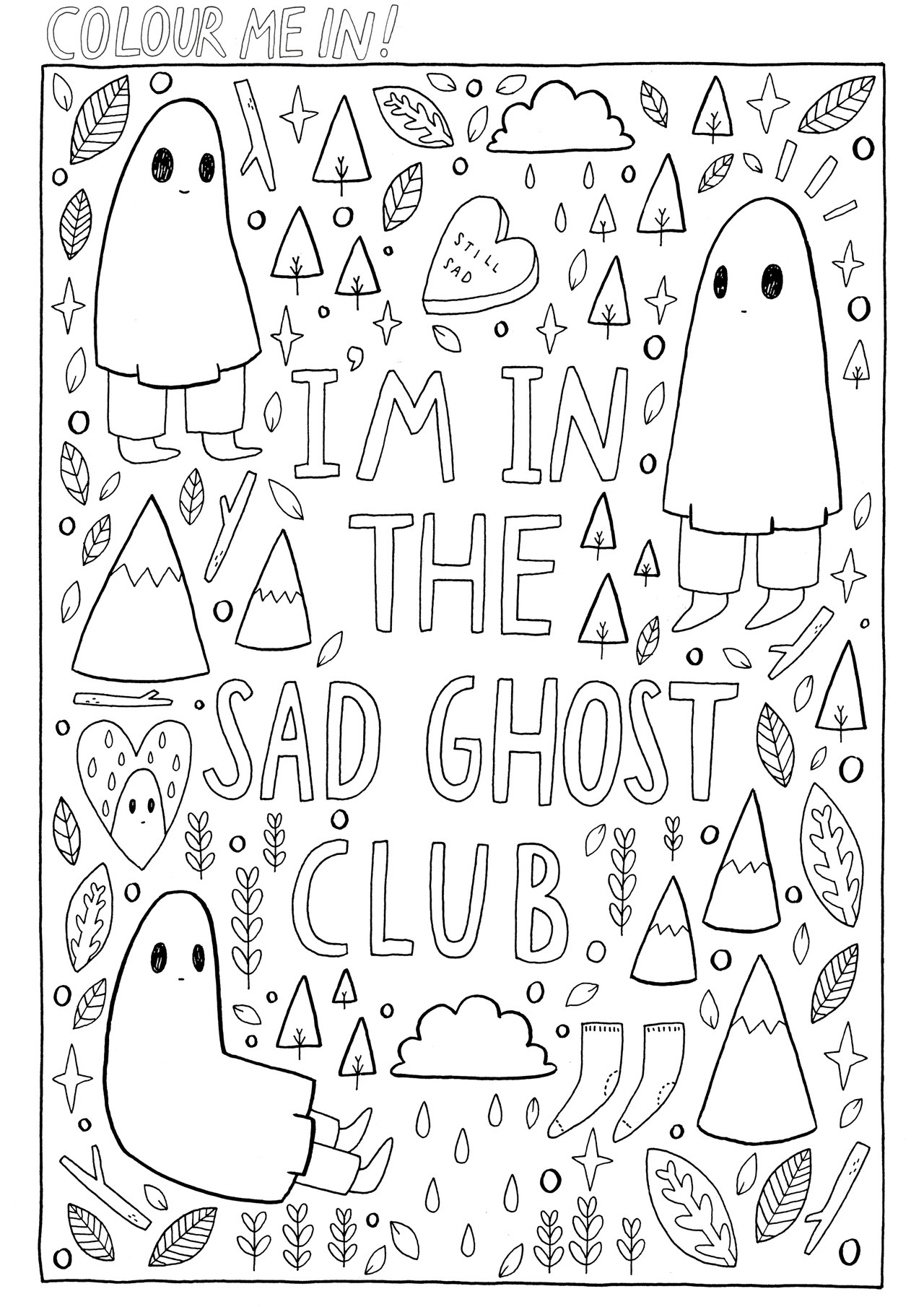 The sad ghost club blog â our colouring books are back in stock hooray