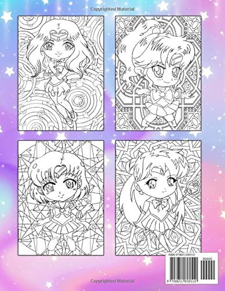 Sailor moon chibi girls coloring book collection coloring books for kids and adults stress relieving for anyone queen moon books